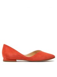 HÖGL Baleriny Basic 7-100012 Koralowy. Pomarańczowe baleriny Högl, bez wzorów, ze skóry, bez obcasa, bez zapięcia. Za 599.99 zł.
