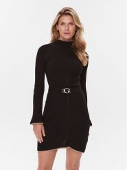 Guess Sukienka codzienna W3BK46 Z2WX0 Czarny Regular Fit. Czarne sukienki Guess, na co dzień, m, z aplikacjami, z syntetyku, bez kołnierzyka, bez ramiączek, proste. Za 669.99 zł.