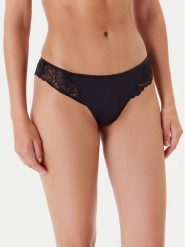 Hunkemöller Stringi Stormi 301620 Czarny. Czarne stringi Hunkemöller, bez wzorów, z syntetyku. Za 39.99 zł.