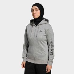 Bluza z kapturem damska ADIDAS fitness. Szare bluzy z kapturem adidas, l, bez wzorów, z materiału, z kapturem, na fitness i siłownię. Za 199.99 zł.