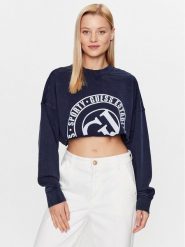 Guess Bluza Washed V3YQ13 K68I0 Granatowy Regular Fit. Niebieskie bluzy Guess, m, z aplikacjami, z bawełny, bez kaptura. Za 209.99 zł.