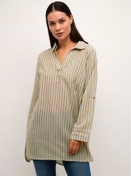 Cream Tunika Anja 10611124 Zielony Regular Fit. Zielone tuniki Cream, bez wzorów, z bawełny, bez kołnierzyka, bez ramiączek. Za 119.99 zł.
