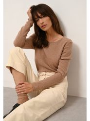 Just Cashmere Kaszmirowy sweter "Vivian" w kolorze karmelowym rozmiar: L. Brązowe swetry Just Cashmere, l, bez wzorów, z kaszmiru, bez ramiączek. Za 281.76 zł.