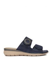 Go Soft Klapki CEO-WI16-INES-08 Granatowy. Niebieskie klapki GO SOFT, bez wzorów, ze skóry, bez obcasa, bez zapięcia. Za 169.99 zł.