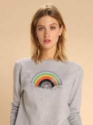 WOOOP Bluza "Rainbow Classics" w kolorze szarym rozmiar: L. Szare bluzy bez kaptura Wooop, l, bez wzorów, bez kaptura. Za 100.99 zł.