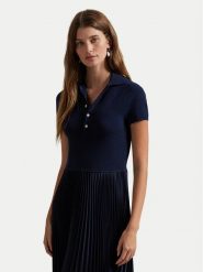Polo Ralph Lauren Sukienka codzienna 211959913001 Granatowy Regular Fit. Niebieskie sukienki Polo Ralph Lauren, na co dzień, xs, bez wzorów, z syntetyku, bez kołnierzyka, bez ramiączek, proste. Za 1,169.00 zł.