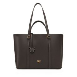 Torebka PINKO. Brązowe shopper bag Pinko, bez wzorów, bez dodatków. Za 1,649.00 zł.