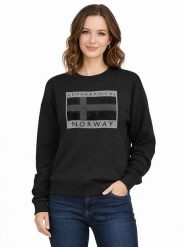 Geographical Norway Bluza "Gigi" w kolorze czarnym rozmiar: S. Czarne bluzy Geographical Norway, s, bez wzorów, z bawełny, bez ramiączek, bez kaptura. Za 103.95 zł.