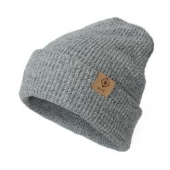 Nowoczesna czapka dzianinowa BOVILL, ciepła i unisex na zimę i okres przejściowy. Szare czapki zimowe IZAS, bez wzorów, z dzianiny, eleganckie. Za 165.17 zł.