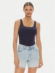 Gap Top 418366-08 Granatowy Regular Fit. Niebieskie topy GAP, xs, bez wzorów, z bawełny, bez kołnierzyka, bez ramiączek. Za 39.99 zł.