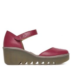 Półbuty Fly London. Fioletowe półbuty wsuwane Fly London, bez wzorów, bez obcasa, na koturnie. Za 509.99 zł.