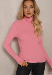 Różowy Golf z Wełną w Klasycznym Stylu Florinelle. Czerwone swetry Renee, z aplikacjami, z jeansu, biznesowe, bez ramiączek. W wyprzedaży za 47.99 zł.