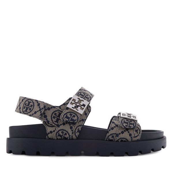 Sandały Tory Burch. Niebieskie sandały Tory Burch, bez wzorów, bez obcasa, na płaskiej podeszwie, bez zapięcia. Za 1,644.00 zł.