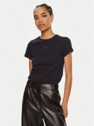 Pinko T-Shirt Bussolotto 100355 A227 Granatowy Regular Fit. Niebieskie t-shirty Pinko, s, bez wzorów, z bawełny, bez kołnierzyka, bez ramiączek. Za 199.99 zł.