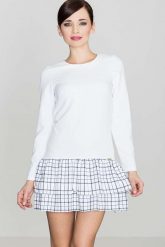 Szara Sukienka z Podwójna Falbanką w Kratę. Szare sukienki Katrus, l, bez wzorów, z dzianiny, bez kołnierzyka, bez ramiączek. Za 239.00 zł.