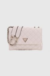 GUESS Beżowa kopertówka damska Giully. Brązowe kopertówki Guess, z aplikacjami, ze skóry ekologicznej, bez dodatków. W wyprzedaży za 459.99 zł.