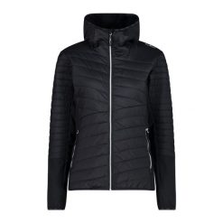 Kurtka hybrydowa z kapturem damska CMP. Brązowe kurtki CMP, bez wzorów, sportowe, z kapturem. Za 548.50 zł.