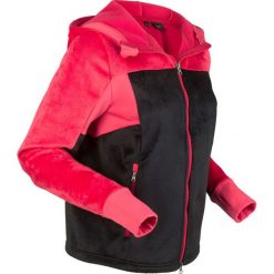 Bluza z polaru z futerkiem, długi rękaw bonprix czarno-czerwony. Bluzy z polaru bonprix. Za 79.99 zł.