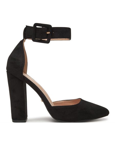 DeeZee Czółenka K539 Czarny. Czarne czółenka DeeZee, bez wzorów, z materiału, bez obcasa, bez zapięcia. Za 139.99 zł.