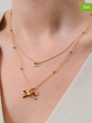 Lodie Silver Naszyjniki (2 szt.) z elementami ozdobnymi rozmiar: onesize. Szare naszyjniki Lodie Silver, z materiału, z cyrkonią, z mosiądzu. Za 56.66 zł.