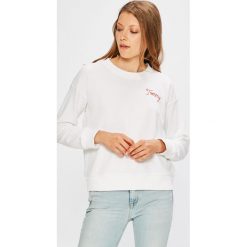 Tommy Hilfiger - Bluza. Białe bluzy Tommy Hilfiger, m, z aplikacjami, z bawełny, bez ramiączek, bez kaptura. W wyprzedaży za 269.90 zł.