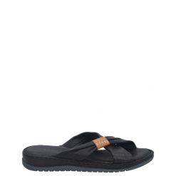 KLAPKI DAMSKIE 385707 BLACK. Czarne klapki Venezia, bez wzorów, ze skóry, bez obcasa, bez zapięcia. Za 99.00 zł.