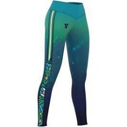 Legginsy fitness długie damskie Smmash Majesty z wysokim stanem. Niebieskie legginsy SMMASH, bez wzorów, sportowe, długie. Za 169.90 zł.