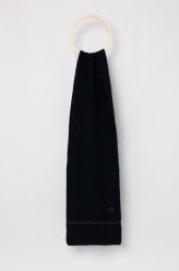 Tommy Hilfiger szalik z domieszką wełny kolor granatowy z nadrukiem. Niebieskie szaliki i kominy Tommy Hilfiger, bez wzorów, z dzianiny. Za 379.99 zł.