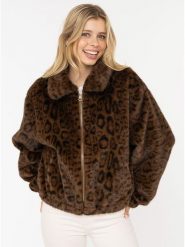 Zwillingsherz Kurtka pluszowa "Leo" w kolorze czarno-brązowym rozmiar: L/XL. Brązowe kurtki Zwillingsherz, l, bez wzorów, bez kaptura. Za 258.52 zł.
