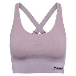 Stanik fitness cardio Hummel hmlClea. Brązowe biustonosze sportowe Hummel, bez wzorów, na fitness i siłownię. Za 161.50 zł.
