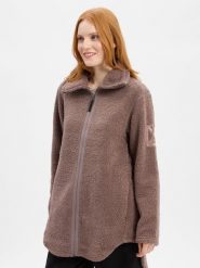 Didriksons Damska kurtka polarowa - Bark Kobiety Sztuczne włókno brązowy jednolity, 36. Brązowe kurtki Didriksons, bez wzorów, z polaru, bez kaptura. Za 649.95 zł.