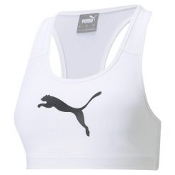 Stanik sportowy damski Puma Mid Impact 4Keeps Bra. Białe biustonosze sportowe Puma, bez wzorów, na fitness i siłownię. Za 97.00 zł.