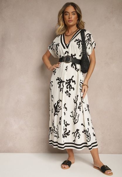 Czarno-Beżowa Pudełkowa Sukienka z Wiskozą i Lnem Sadeone. Czarne sukienki Renee, na co dzień, l, bez wzorów, z wiskozy, eleganckie, bez kołnierzyka, bez ramiączek, maxi. Za 79.99 zł.