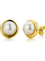 Revoni Złote kolczyki-wkrętki z perłami rozmiar: onesize. Białe kolczyki Revoni, z perłą, złote. Za 348.90 zł.