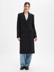 BOSS płaszcz wełniany Kobiety czarny, 34. Czarne płaszcze Boss, bez wzorów, z wełny, eleganckie, bez kaptura. Za 2,199.95 zł.
