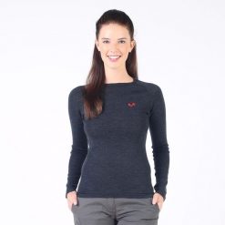 Alize - damska koszulka termoaktywna 100% merino (195 g/m²). Szare bielizna termoaktywna damska WOOLONA, bez wzorów, z wełny, bez ramiączek, trekkingowe. W wyprzedaży za 297.00 zł.