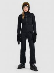 4F Kombinezon narciarski w kolorze czarnym rozmiar: XL. Czarne spodnie sportowe 4f, bez wzorów, z tkaniny, narciarskie. Za 426.40 zł.