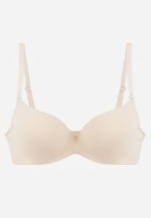 Beżowy Biustonosz Push Up o Gładkim Wykończeniu z Cyrkoniową Aplikacją Claronei. Brązowe biustonosze Renee, z aplikacjami. Za 49.99 zł.