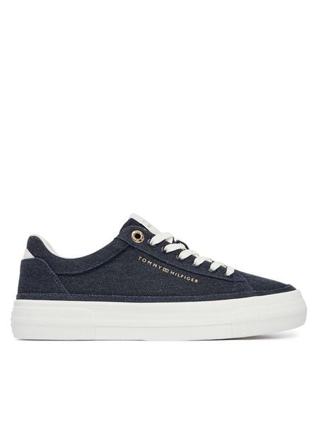 Tommy Hilfiger Tenisówki Th Foxing Platform Washed Canvas FW0FW09172 Niebieski. Niebieskie trampki Tommy Hilfiger, bez wzorów, z materiału, bez zapięcia. Za 217.99 zł.
