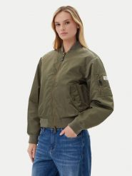 Guess Jeans Kurtka bomber W5RL81 WHAA2 Khaki Regular Fit. Brązowe kurtki Guess Jeans, xl, z aplikacjami, z jeansu, bez kaptura. Za 449.99 zł.