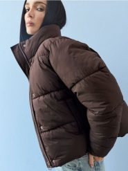 Pikowana kurtka puffer ze stójką - czerwony. Czerwone kurtki Sinsay, l, bez wzorów, bez kaptura. Za 89.99 zł.