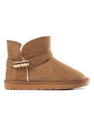 ISLAND BOOT Botki zimowe "Janet" w kolorze jasnobrązowym rozmiar: 41. Brązowe botki Island Boot, bez wzorów, z materiału, bez obcasa, bez zapięcia. Za 211.66 zł.