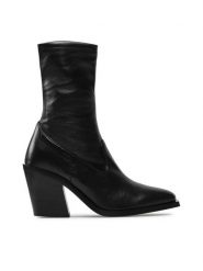 Rage Age Botki RA-67-06-000508 Czarny. Czarne botki Rage Age, bez wzorów, ze skóry, bez obcasa, na słupku, bez zapięcia. Za 499.99 zł.
