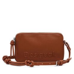 Torebka Desigual. Brązowe listonoszki Desigual, bez wzorów, bez dodatków. Za 139.99 zł.