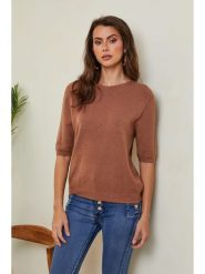 Joséfine Sweter "Kalocsa" w kolorze jasnobrązowym rozmiar: S. Brązowe swetry Joséfine, s, bez wzorów, z kaszmiru, bez ramiączek. Za 130.99 zł.