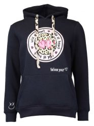 Zwillingsherz Bluza "Kelly" w kolorze granatowym rozmiar: S/M. Niebieskie bluzy Zwillingsherz, m, bez wzorów, z bawełny, bez ramiączek, z kapturem. Za 202.98 zł.