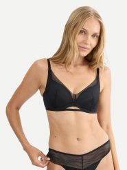 Triumph Biustonosz push-up Breathe & Lift 10226602 Czarny. Czarne biustonosze Triumph, bez wzorów, z syntetyku. Za 189.99 zł.