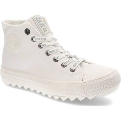 Białe Sneakersy Big Star Damskie Wygodne Buty. Białe buty sportowe lifestyle BIG STAR, na wiosnę, z aplikacjami, z materiału, bez zapięcia. Za 119.00 zł.