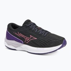 Buty do biegania damskie Mizuno Wave Revolt 3 black/camellia rose/violet indigo. Czarne buty do biegania Mizuno, bez wzorów, z materiału, bez zapięcia, do biegania, mizuno wave. Za 299.99 zł.