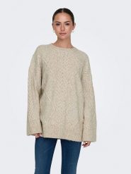JDY Sweter "Silja" w kolorze beżowym rozmiar: XL. Brązowe swetry JDY, xl, bez wzorów, ze splotem, bez ramiączek. Za 88.23 zł.